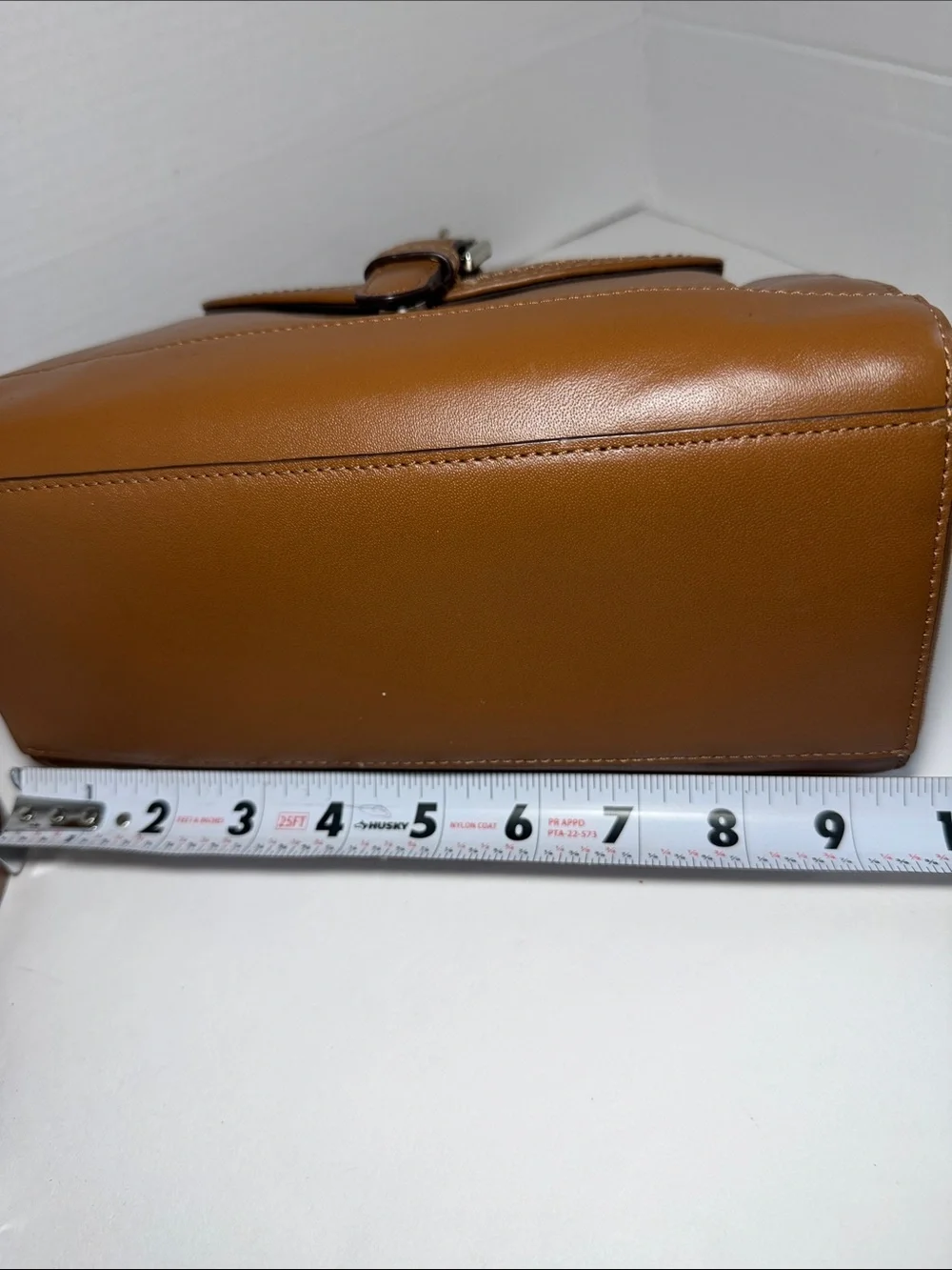 COACH Brown Leather Satchel Bag with Silver Buckle